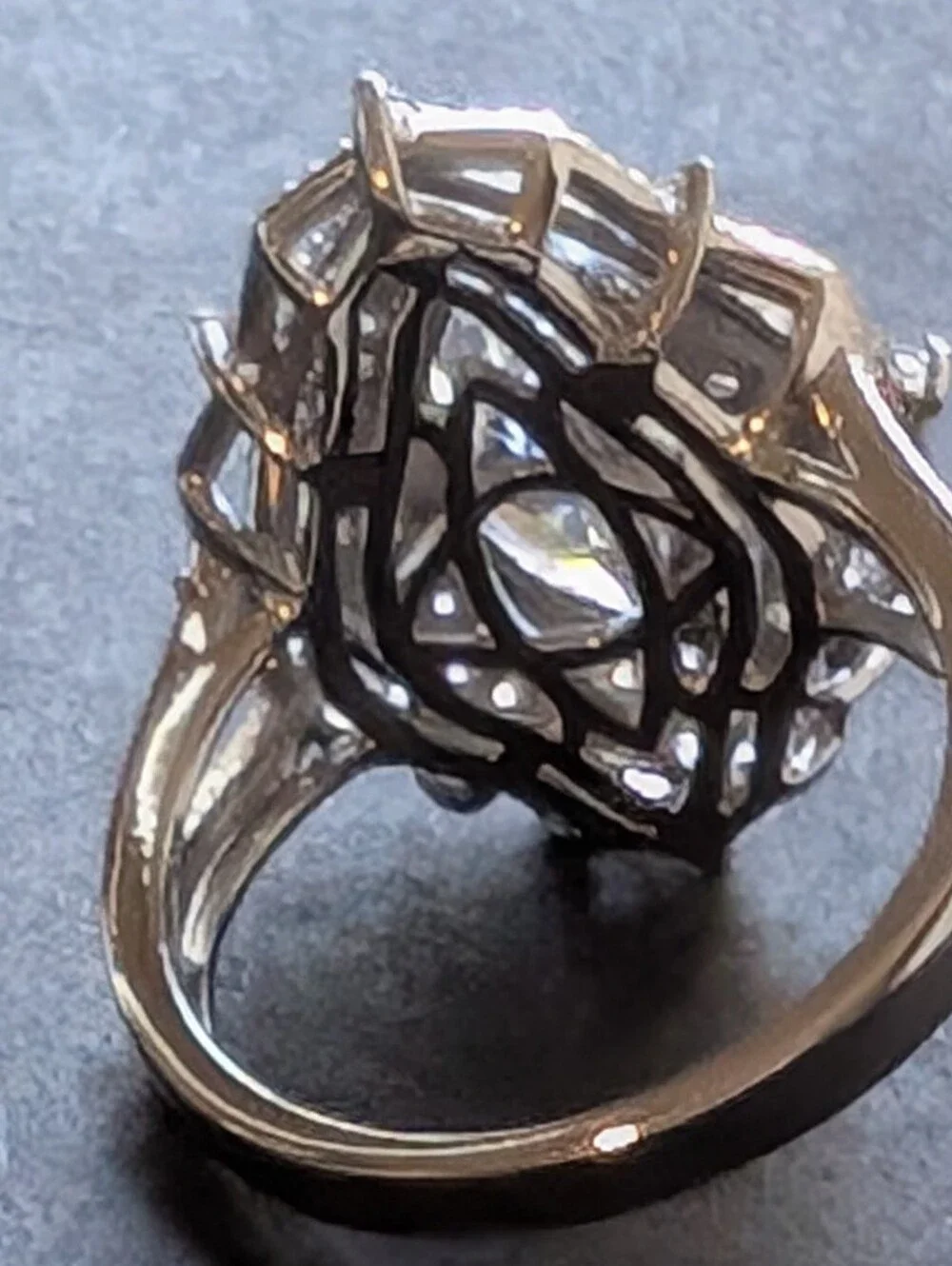 Art Deco Sterling Silver CZ Ring